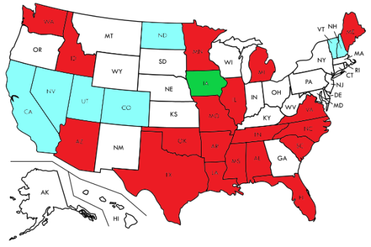 States won by candidates so far